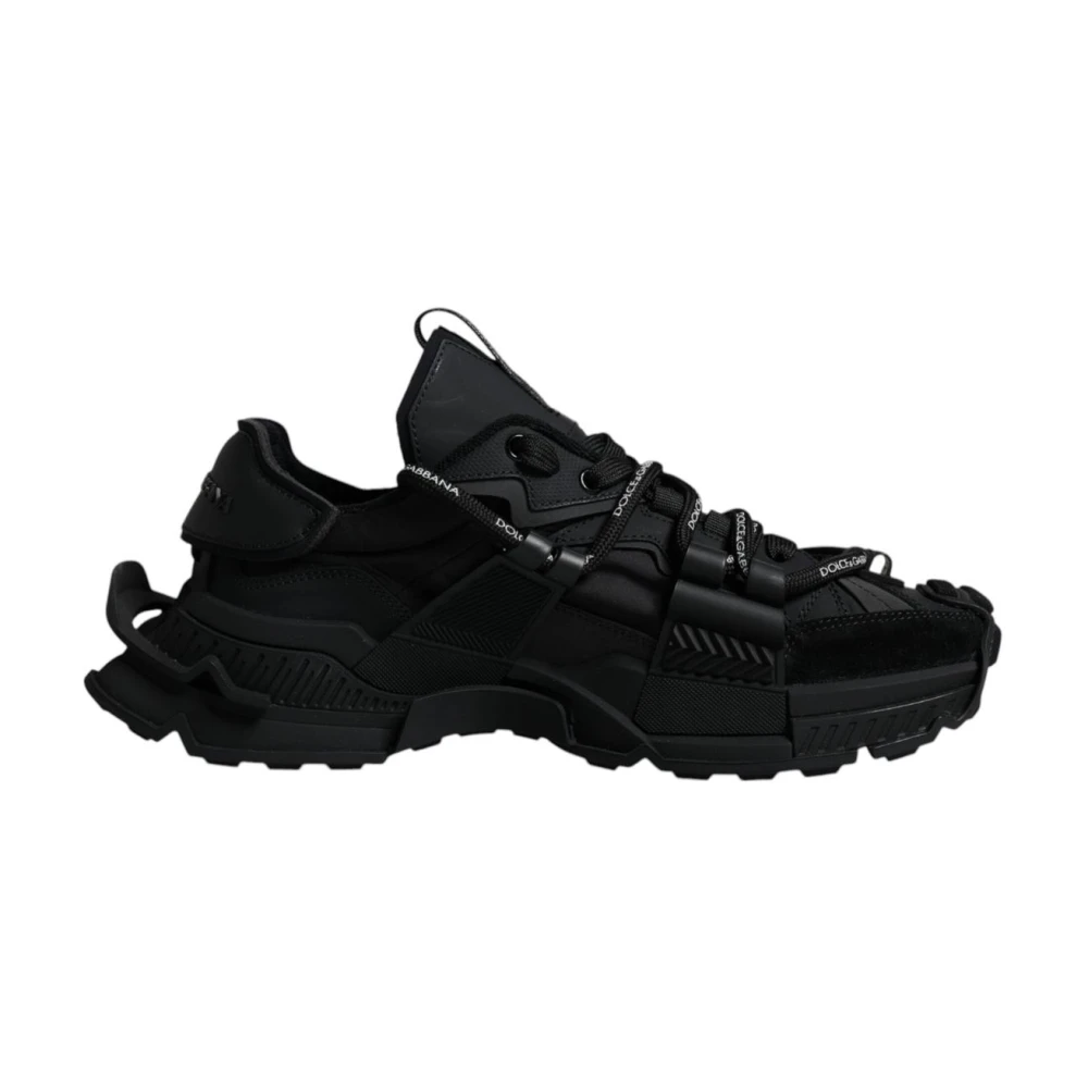 Dolce & Gabbana Men's Black Low Top Logo Sneakers Rubber Sole