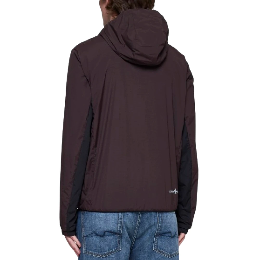 Moncler Bordeaux Technische Nylonjas met Capuchon Brown Heren