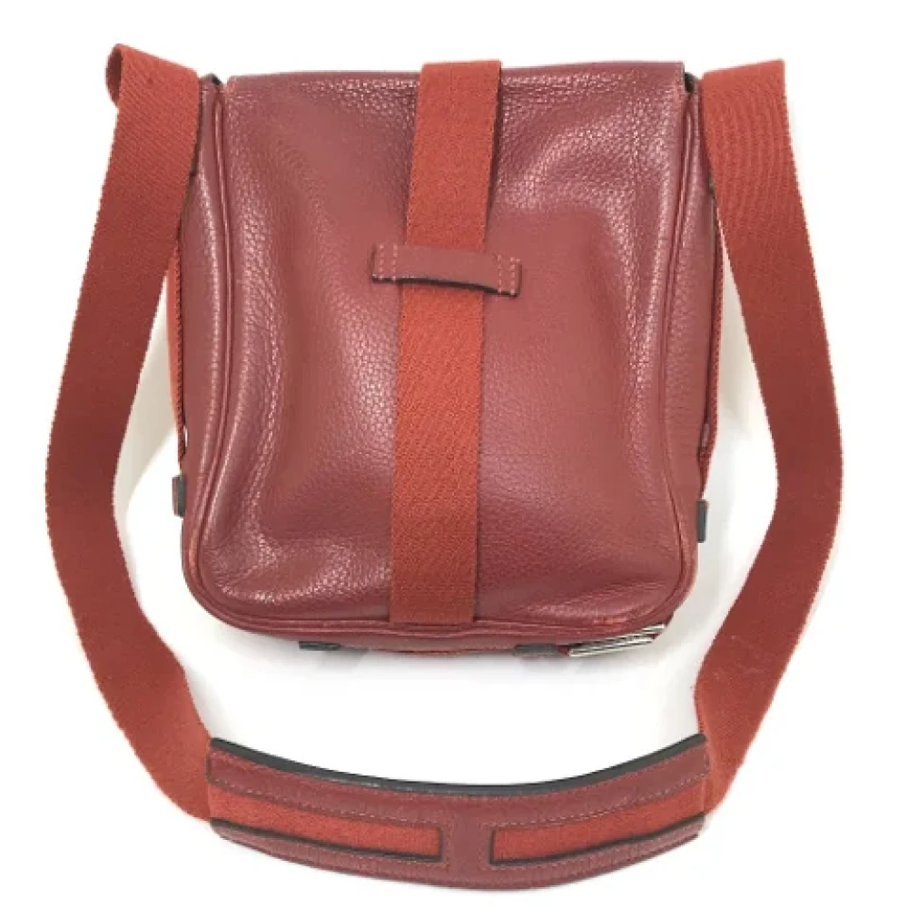 Hermès Vintage Pre-owned Leather crossbody-bags Red Dames