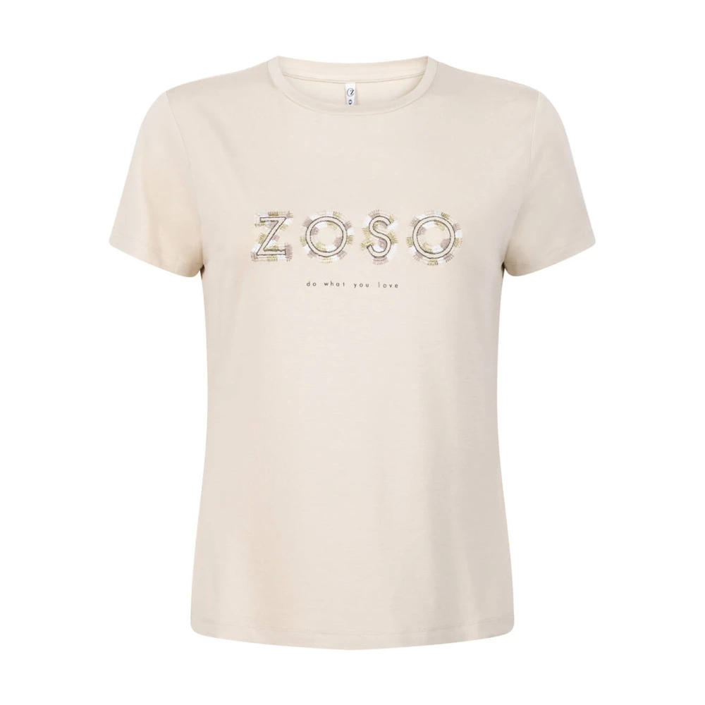 Zoso Vienna Grafisch T-shirt Beige Dames