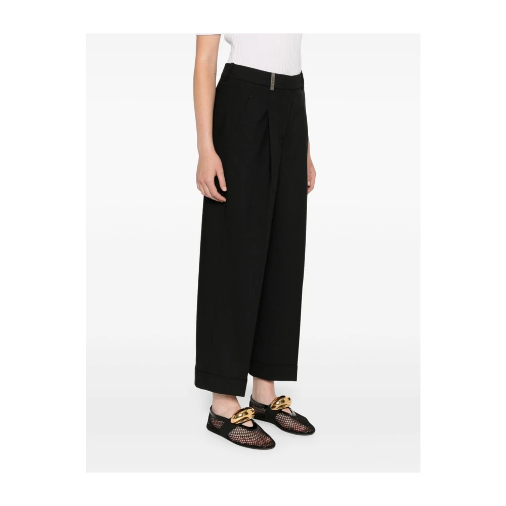 PESERICO Zwarte Broek Damesmode Aw24 Black Dames