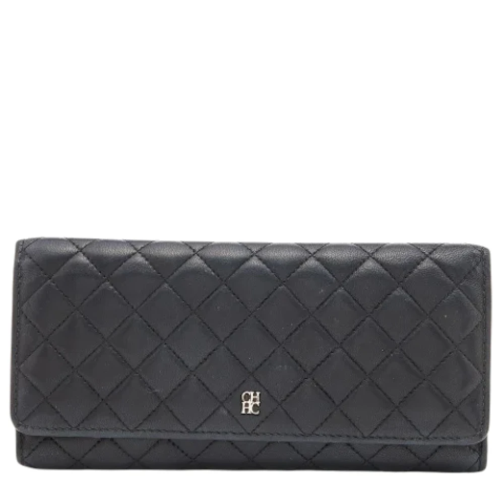 Carolina Herrera Pre-owned Leather wallets Black Dames