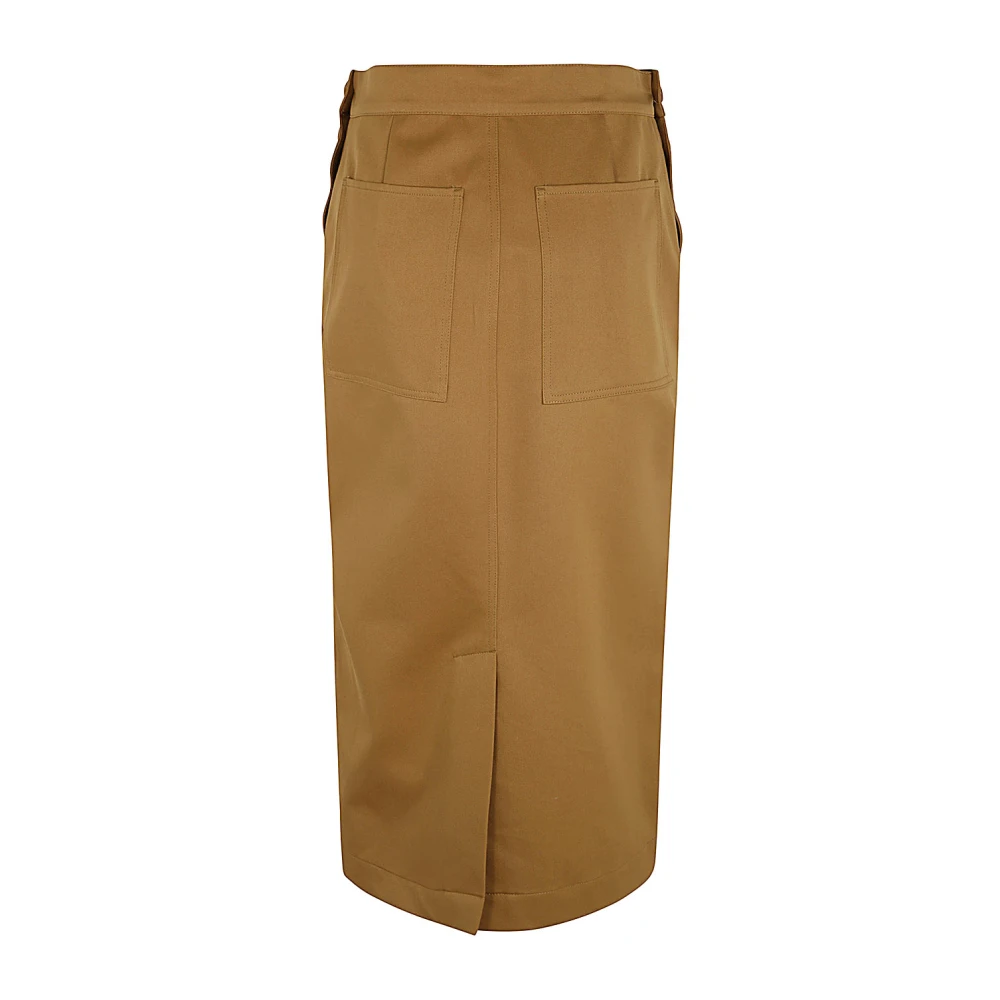 Max Mara Tan Antidrop Katoenen Rok Brown Dames