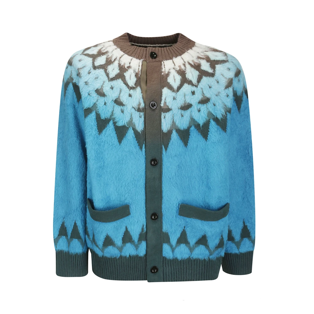 Sacai Jacquard Gebreide Vest Sweater Multicolor Dames