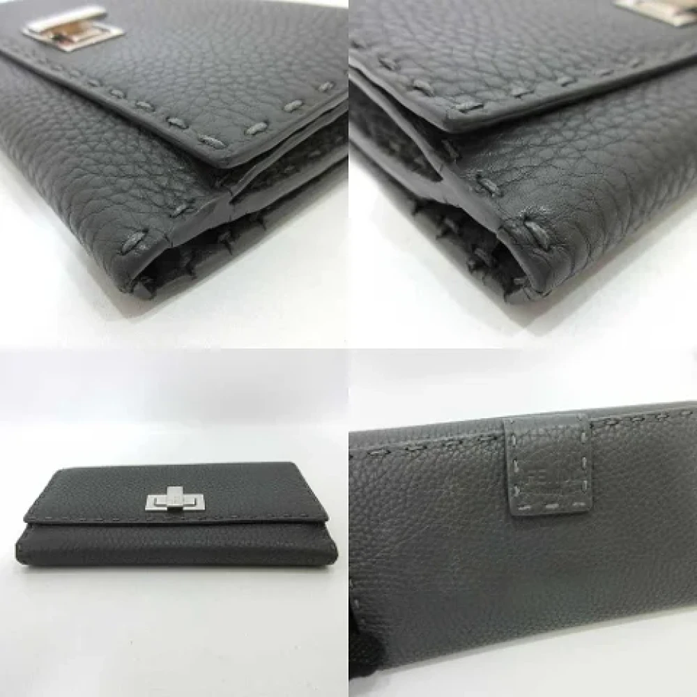 Fendi Vintage Pre-owned Leather wallets Gray Dames