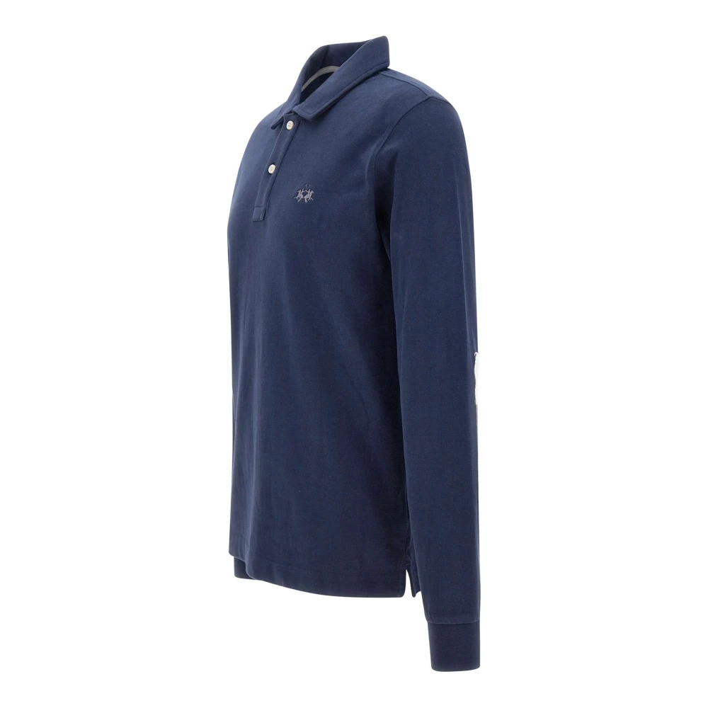 LA MARTINA Heren Basic Heavy Katoenen Polo Shirt Blue Heren
