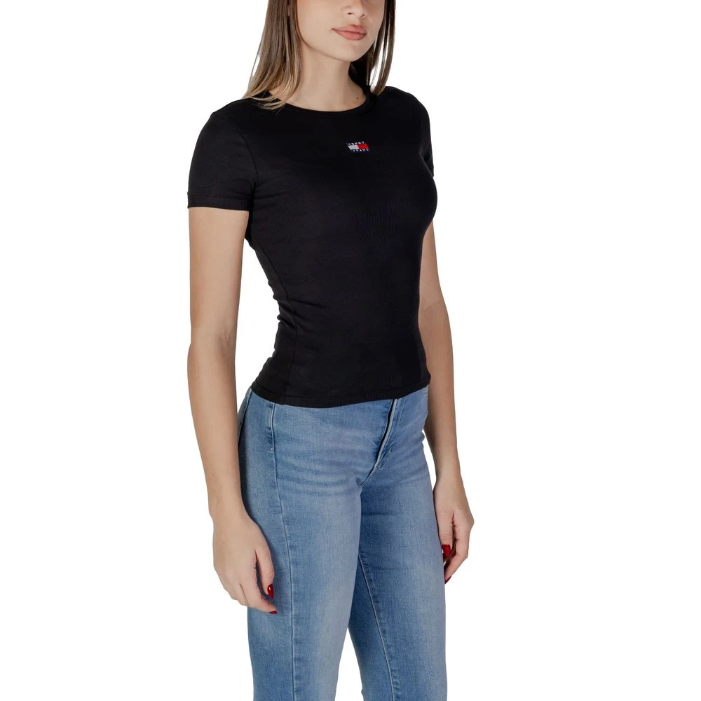 Tommy Jeans Gerecycled katoenen dames T-shirt lente zomer Black Dames