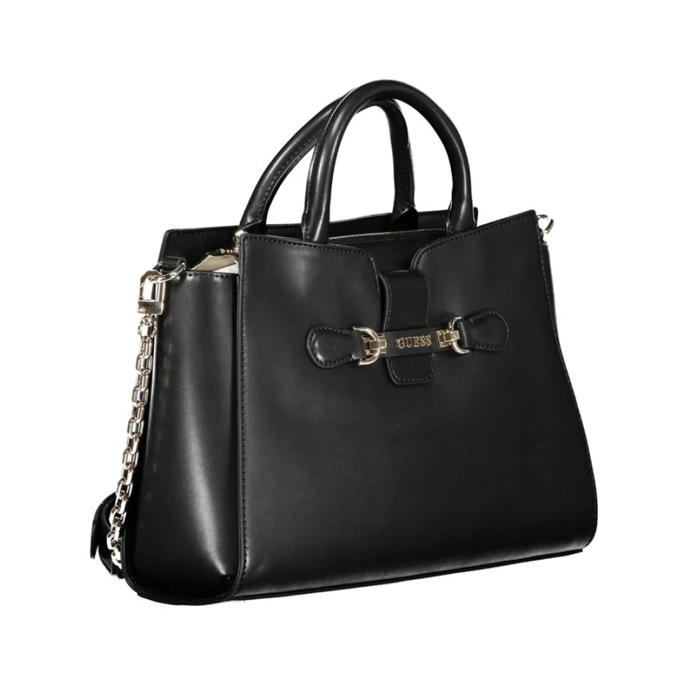 Guess Zwarte polyethyleen schoudertas met verstelbare band en meerdere compartimenten Black Dames