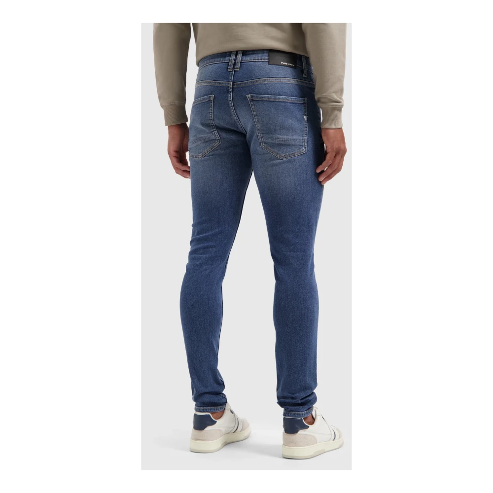 Pure Path Mannen Skinny Blauwe Jeans Trendy Stijl Blue Heren