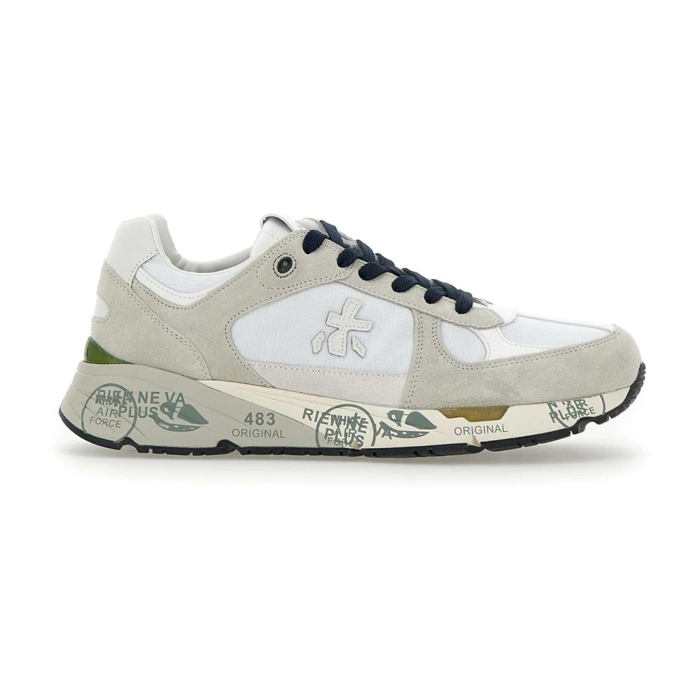 Premiata Vita Mockasneakers med Nyloninsatser White, Herr