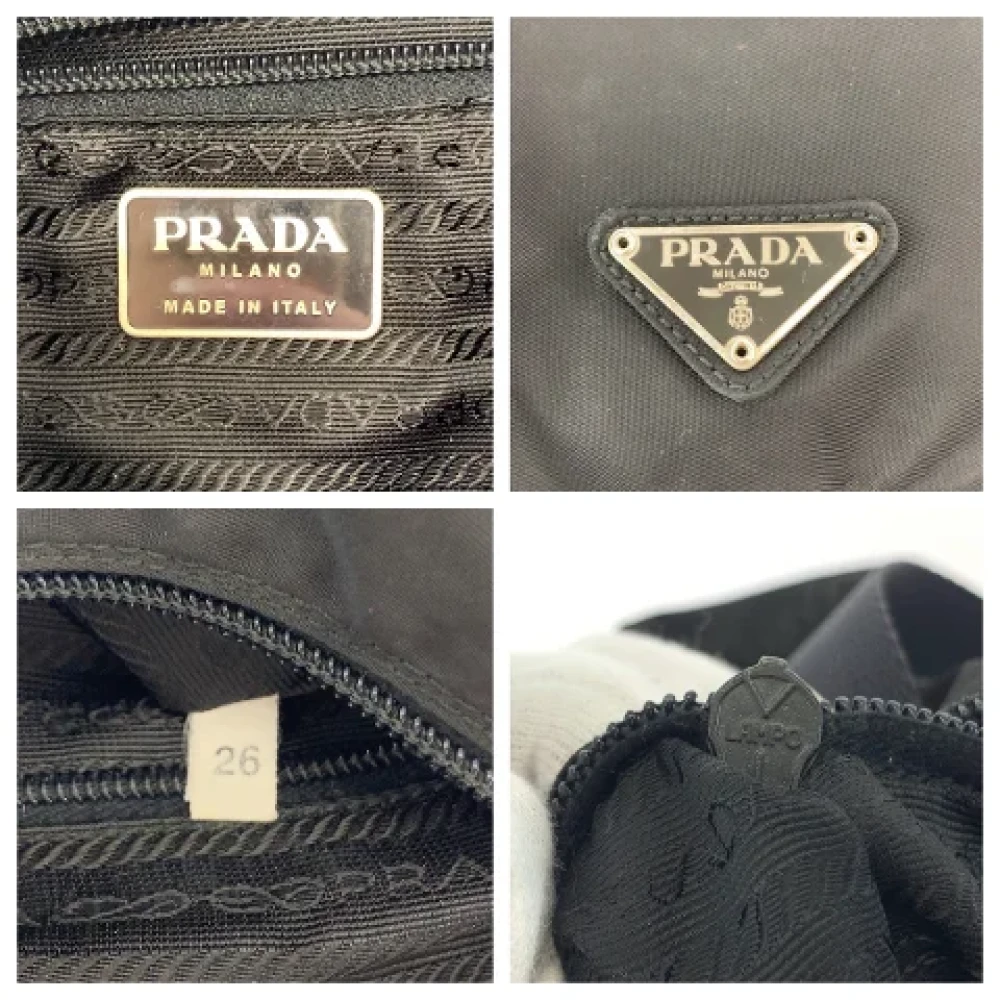 Prada Vintage Pre-owned Canvas shoulder-bags Black Heren