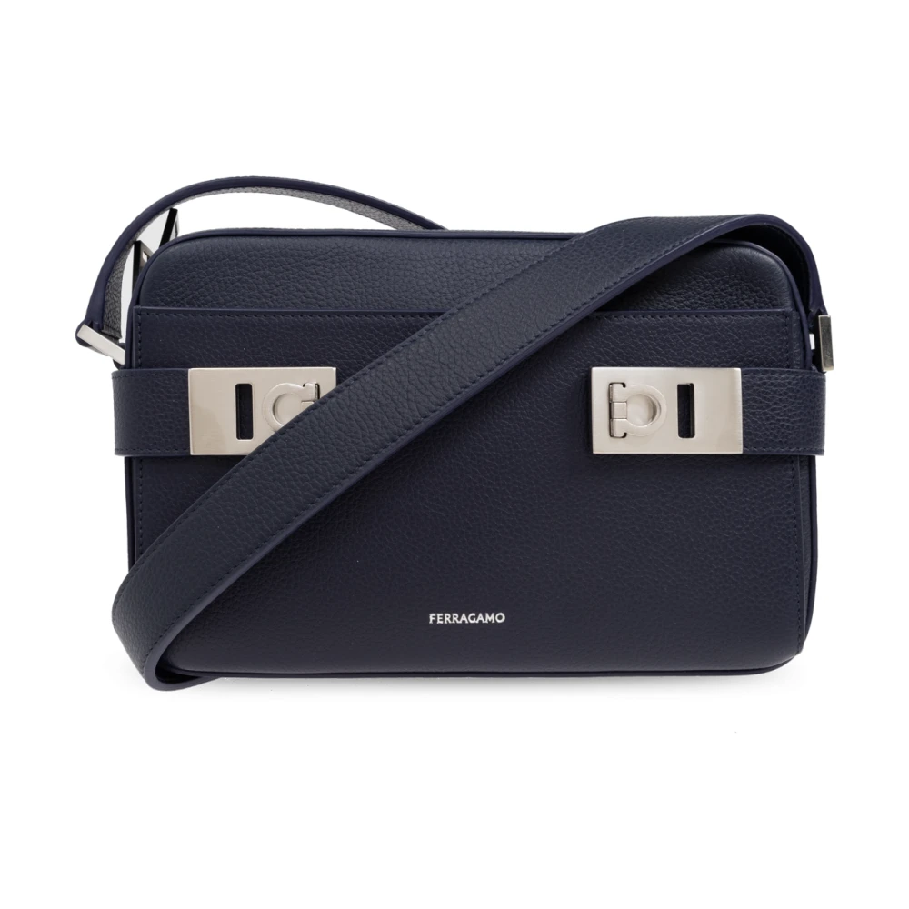 Salvatore Ferragamo Schoudertas Twins Blue Heren