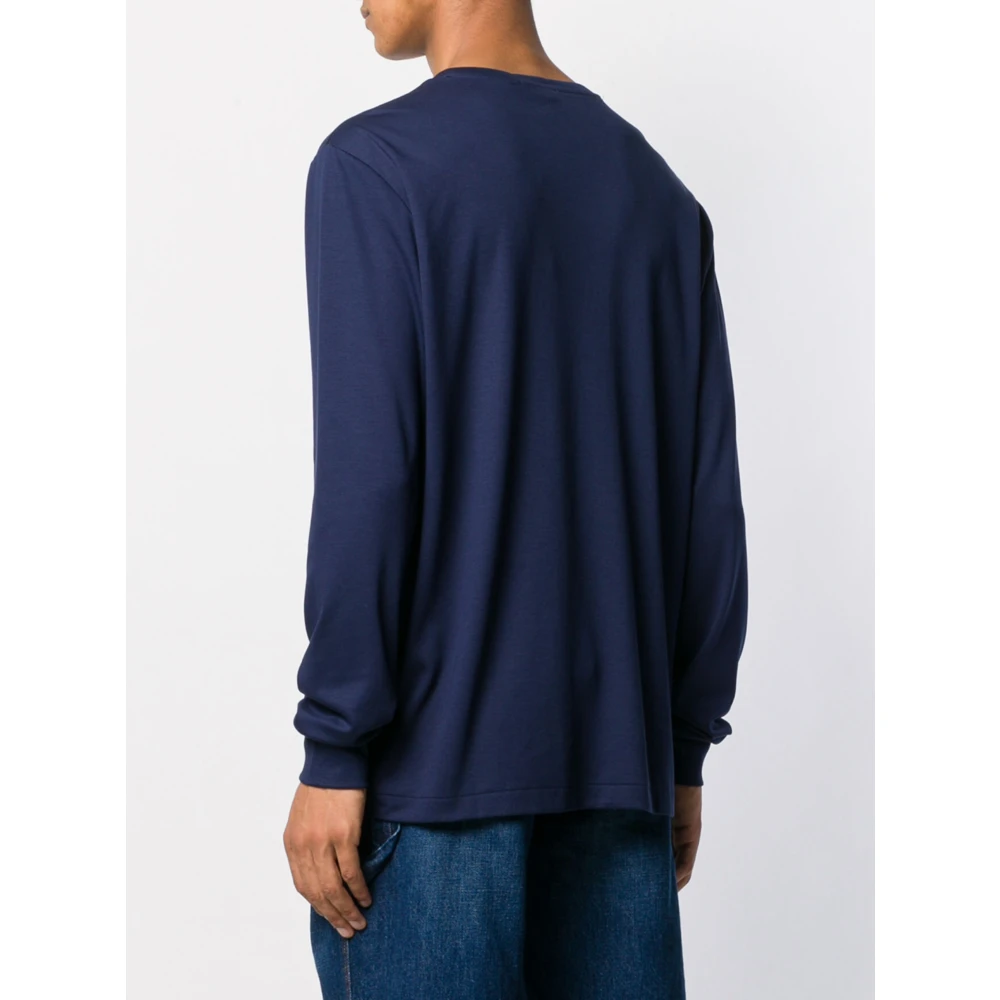 Polo Ralph Lauren Katoenen T-shirt met Lange Mouwen en Logo Blue Heren