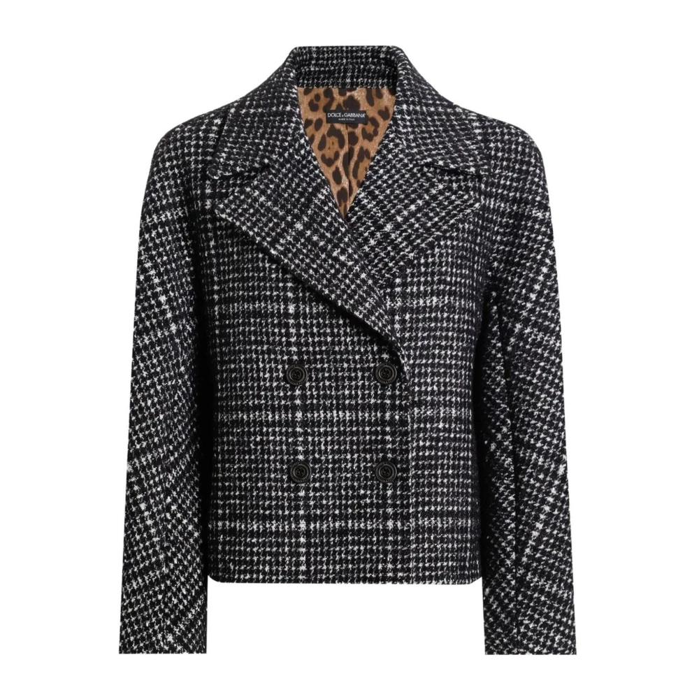 Dolce & Gabbana Donna Grigio Giacca Doppiopetto Pied-De-Poule