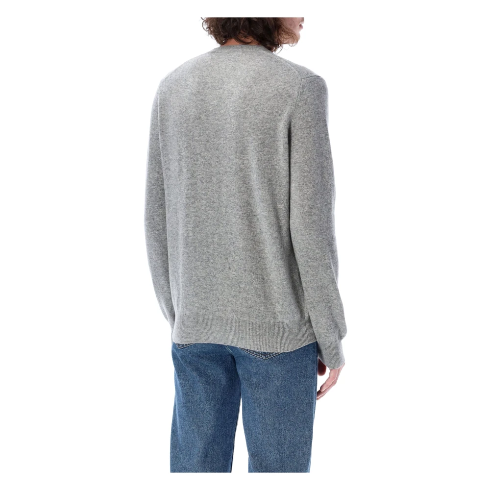 Comme des Garçons Lichtgrijs Wol V-hals Gebreid Gray Heren