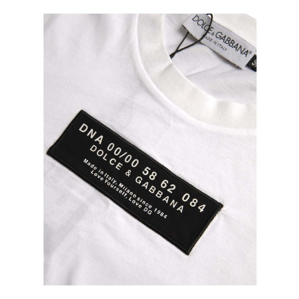 Dolce & Gabbana Witte Crew Neck T-Shirt met Logo White Heren