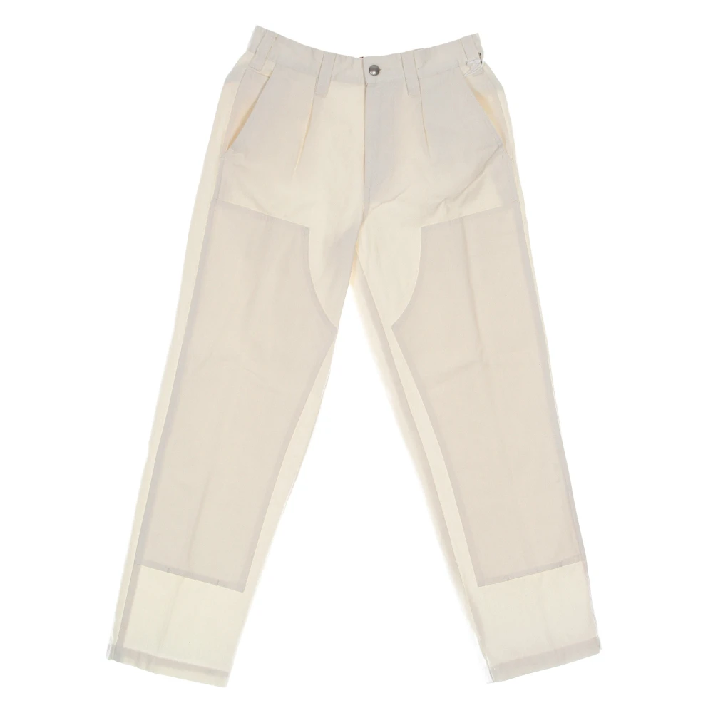 Obey Katoenen Twill Lange Broek Rechte Pijp Beige Heren