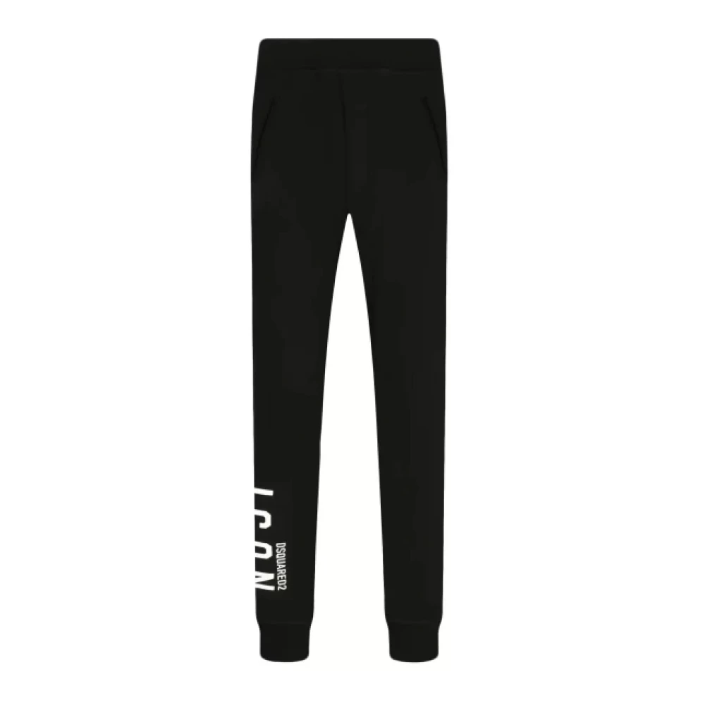 Dsquared2 Men's Black Sweatpants, 2XL, Side Logo Jogger Trousers