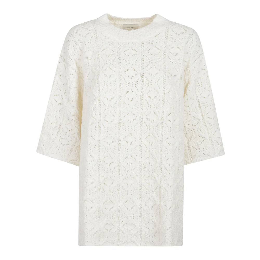 Loulou Studio Kant Stitch Top Beige Dames