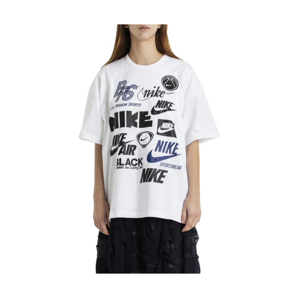 Comme des Garçons Zwart x Nike T-shirt met prints White Dames