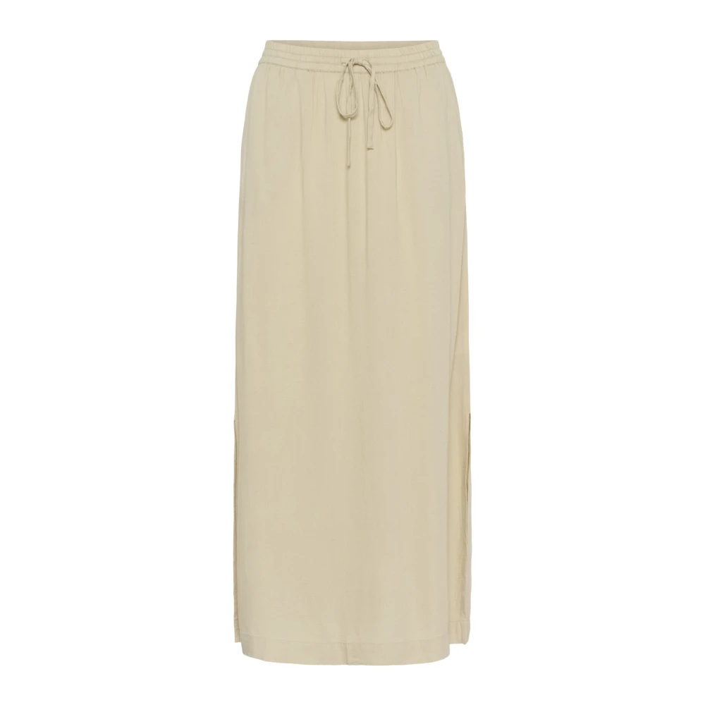 Kaffe Grijze Rok met Elastische Taille Beige Dames