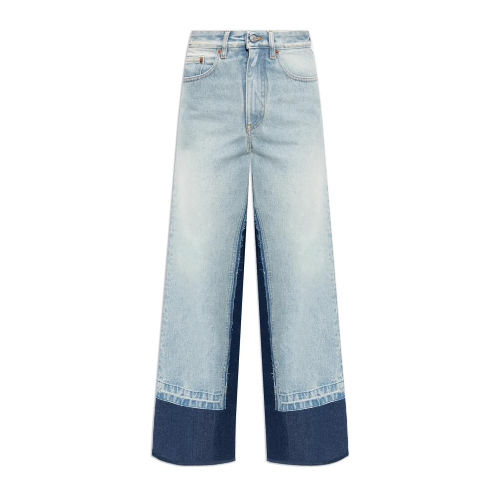 Mm6 Maison Margiela Women's Blue Jeans With Vintage Effect