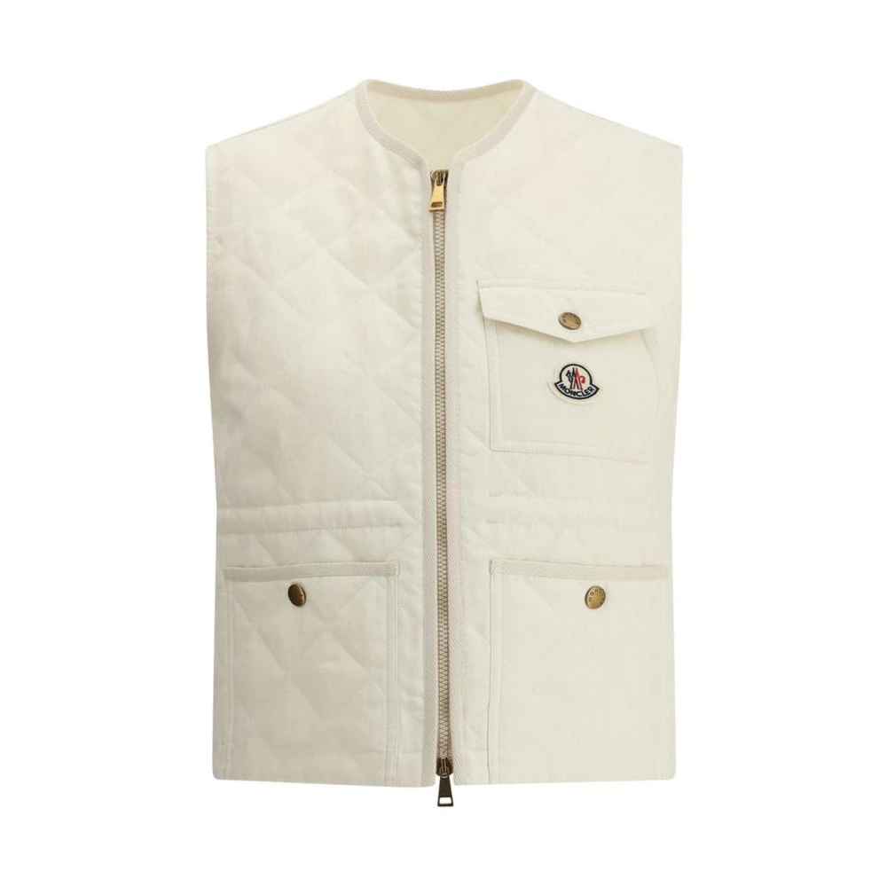 Moncler - Jackets > Vests - Beige - Moncler - Modalova