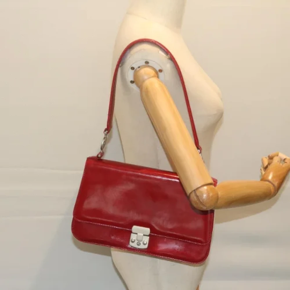 Versace Pre-owned Leather shoulder-bags Red Dames