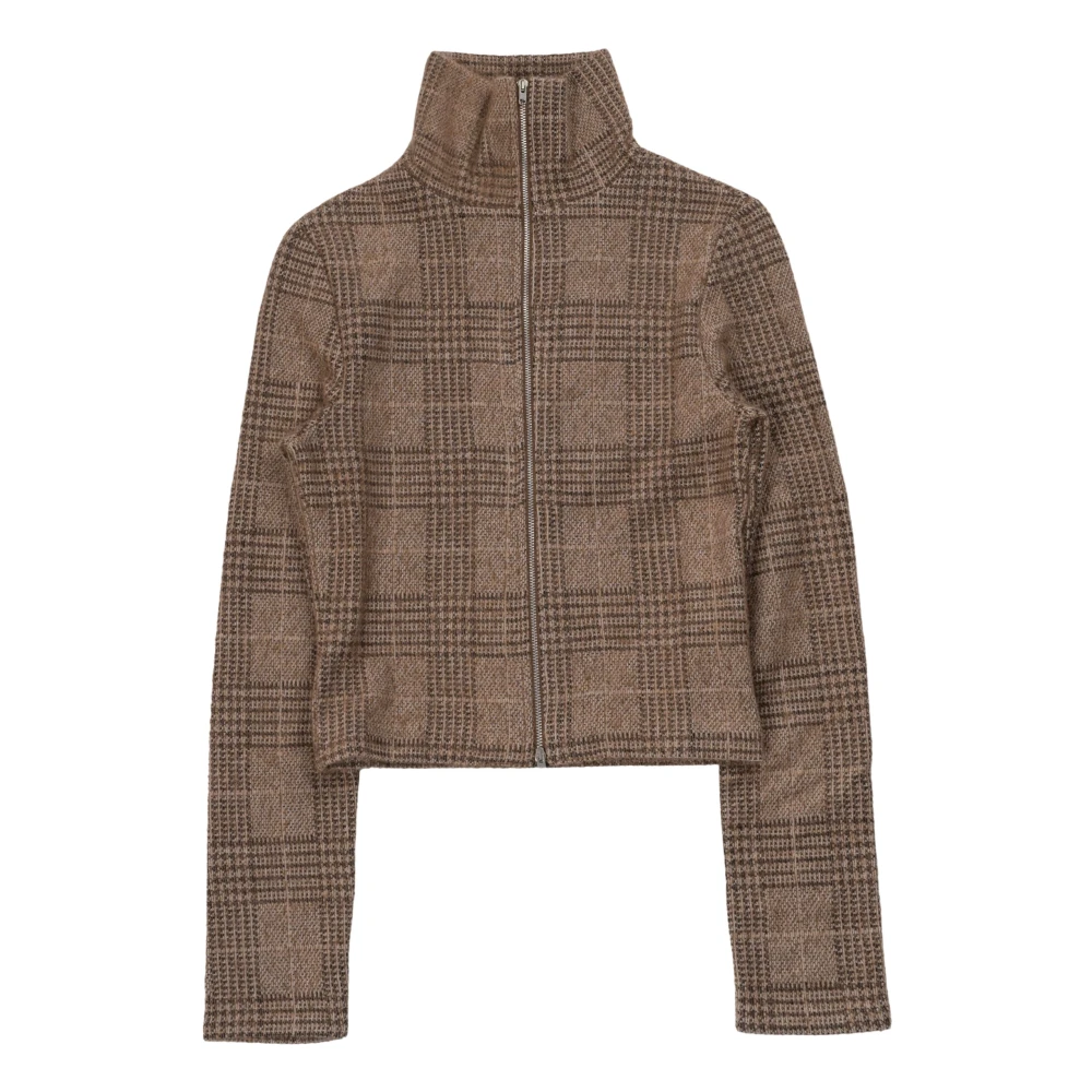 Our Legacy Beige Hound Check Zip Jumper Beige Dames