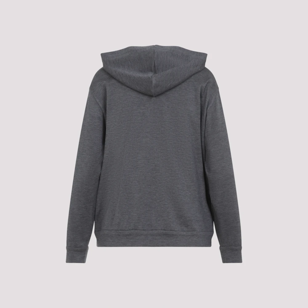 BRUNELLO CUCINELLI Grijze Sweatshirt met Capuchon en Rits Gray Dames