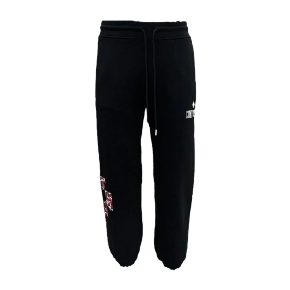 Marcelo Burlon Black Sweatpants, Male, Xl, Slim Fit Trousers