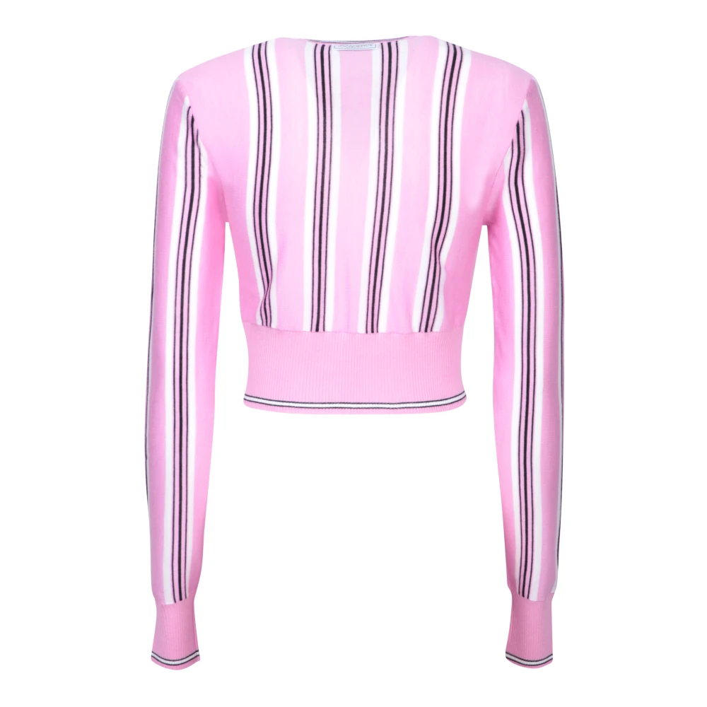 Jacquemus Roze Gestreepte Vest Trui Pink Dames