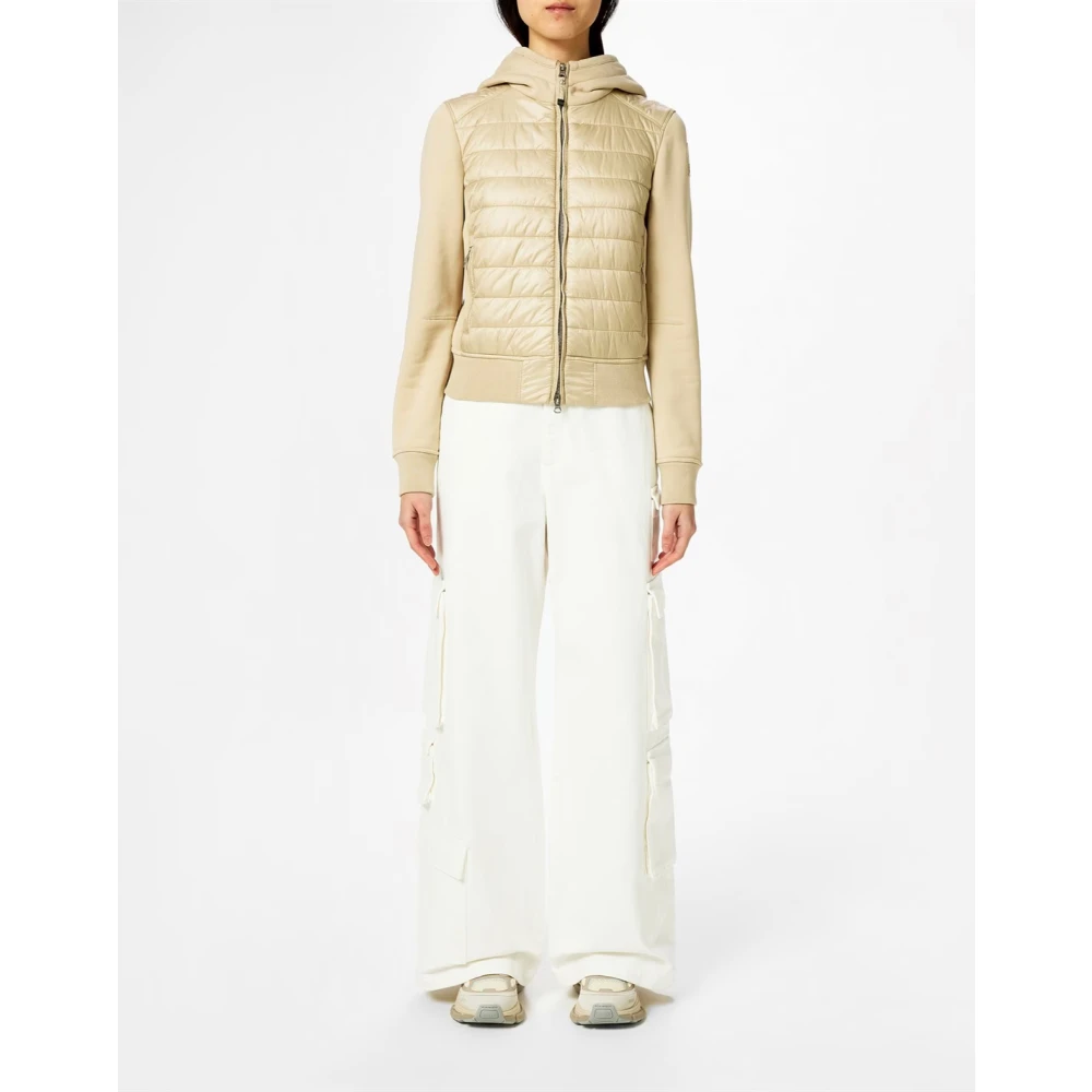 Parajumpers Hybride Pufferjas Rits Logo Beige Dames
