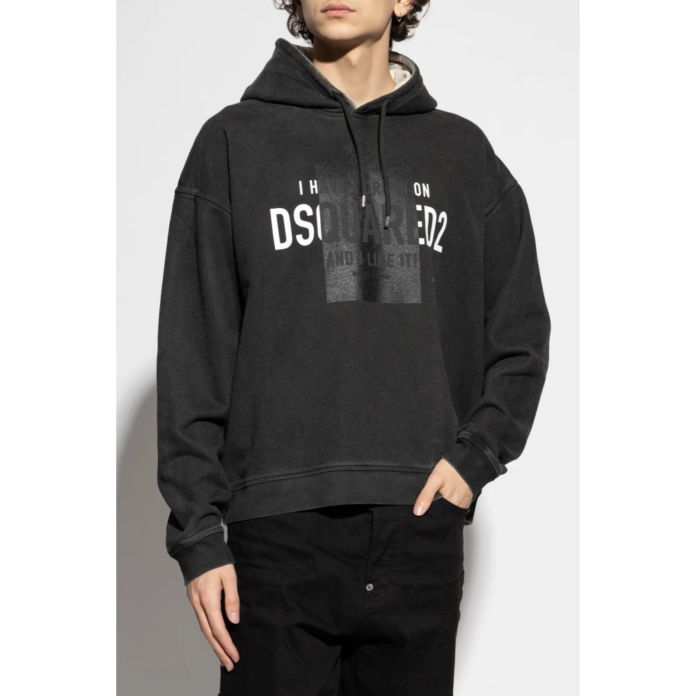 Dsquared2 Sweatshirt met logo Black Heren