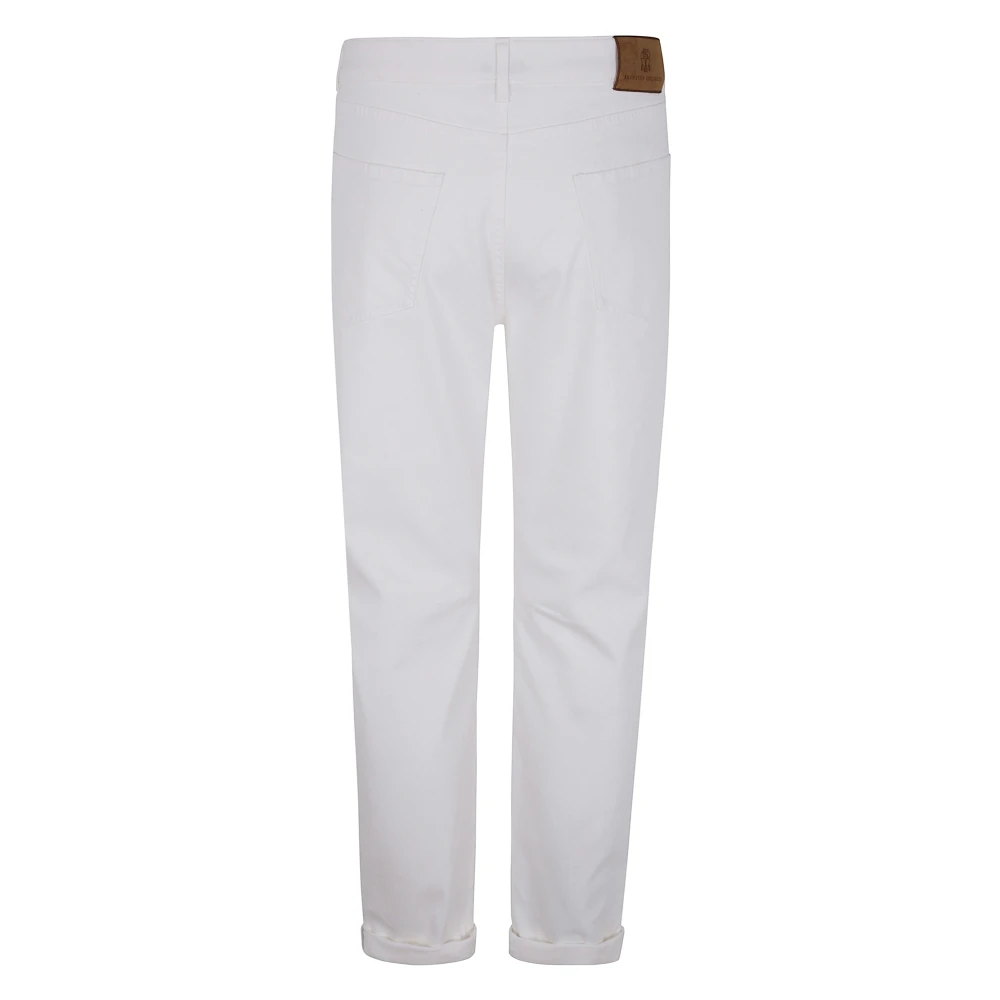 BRUNELLO CUCINELLI Geverfde Denim Jeans Broek Gray Heren