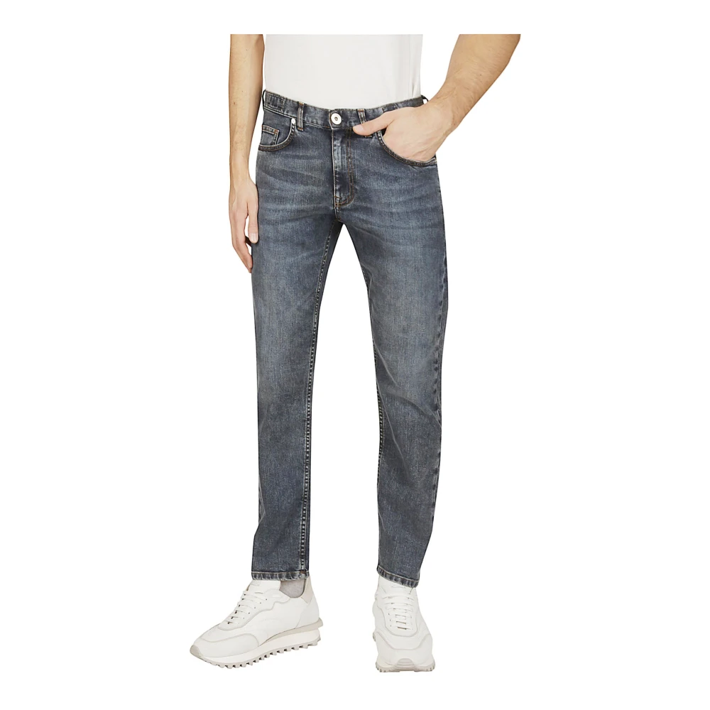 Eleventy Stretch Denim 5-Pocket Broek Blue Heren