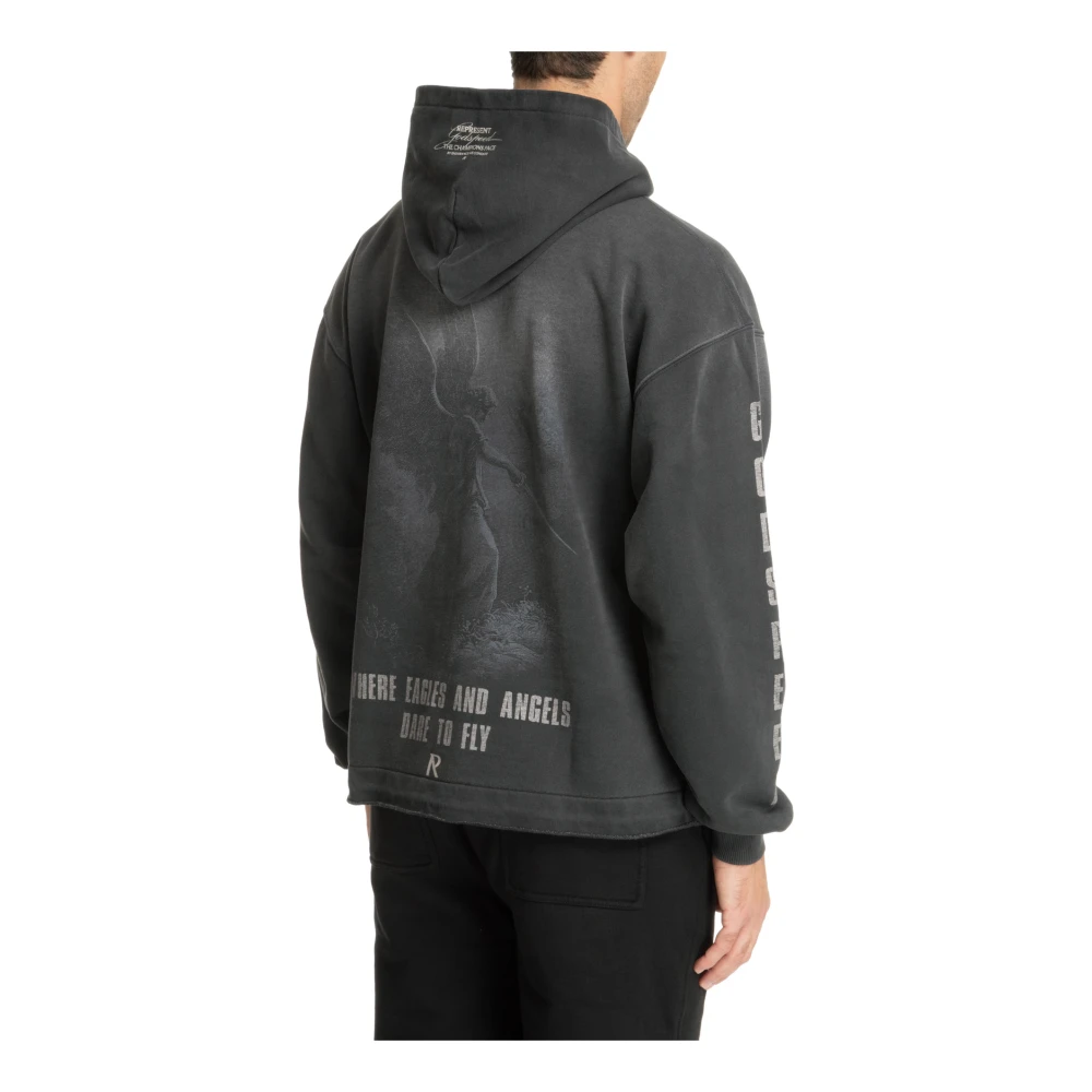 Represent Drukknoop Patroon Logo Zak Hoodie Black Heren