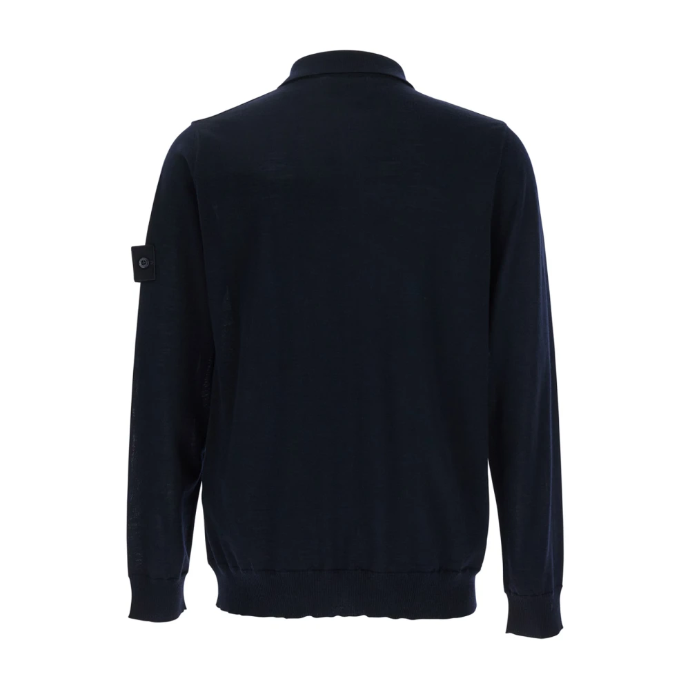 Stone Island Blauw Polo Shirt met Kompas Logo Blue Heren