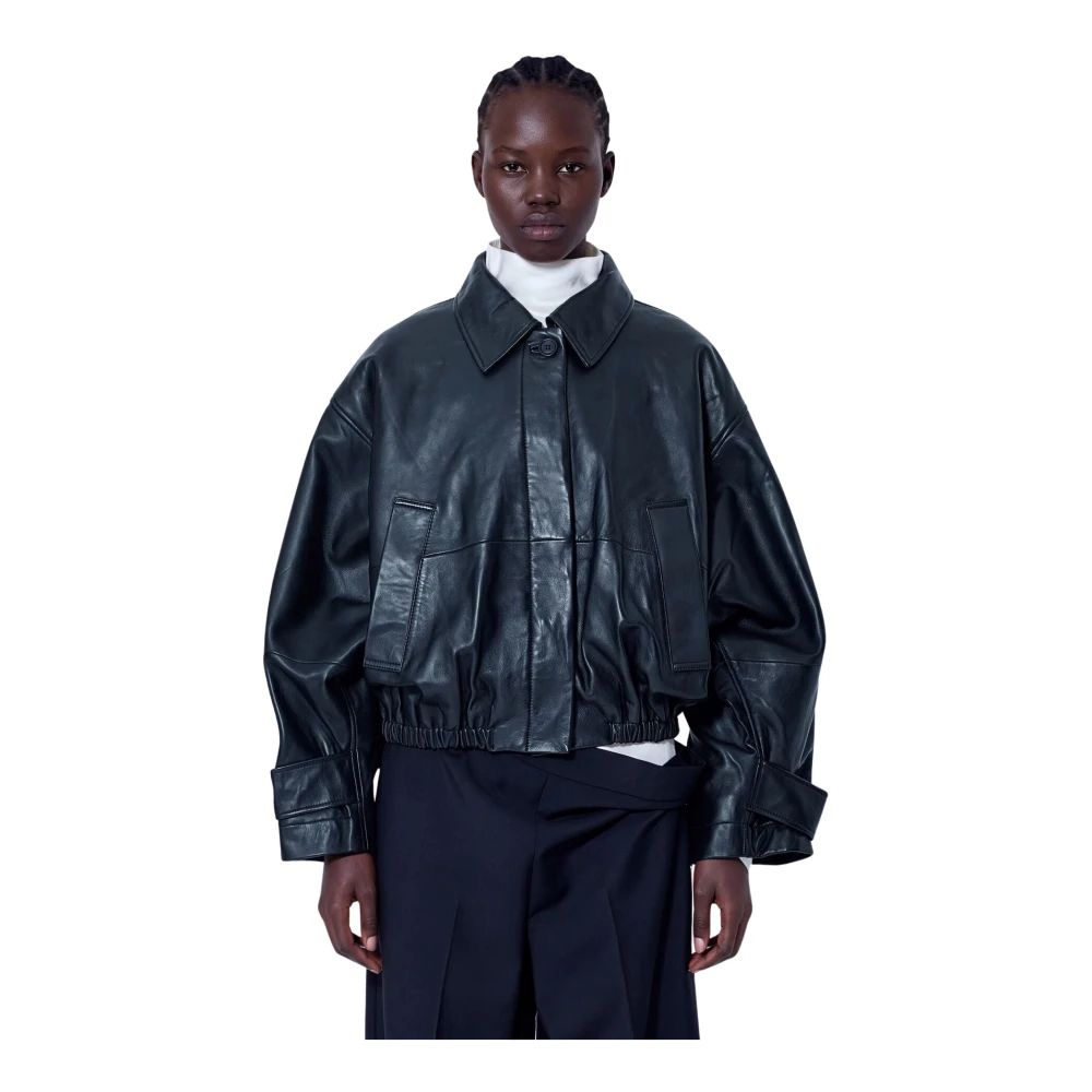 Róhe Donna Nero Leather Blouson Jacket - Woman Jackets Fr - 38 - Immagine 3