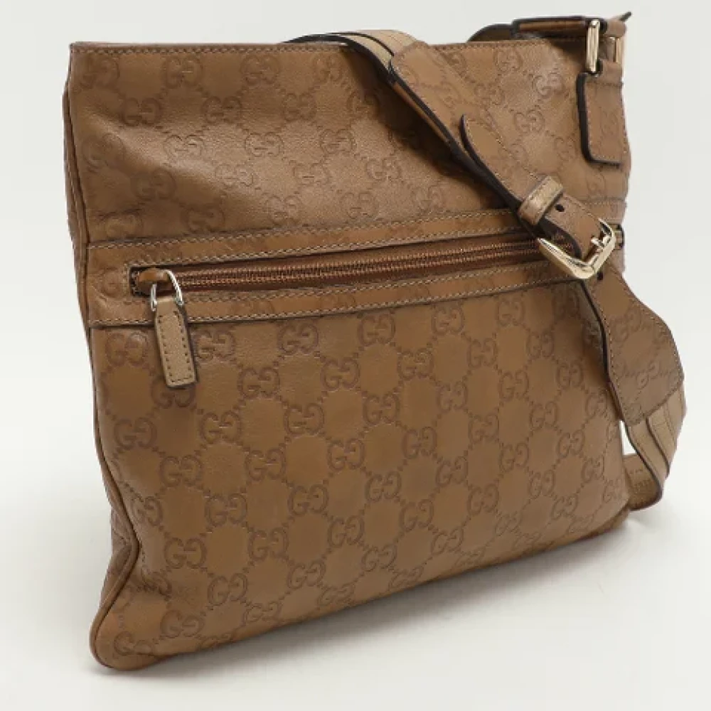 Gucci Vintage Pre-owned Leather gucci-bags Beige Dames