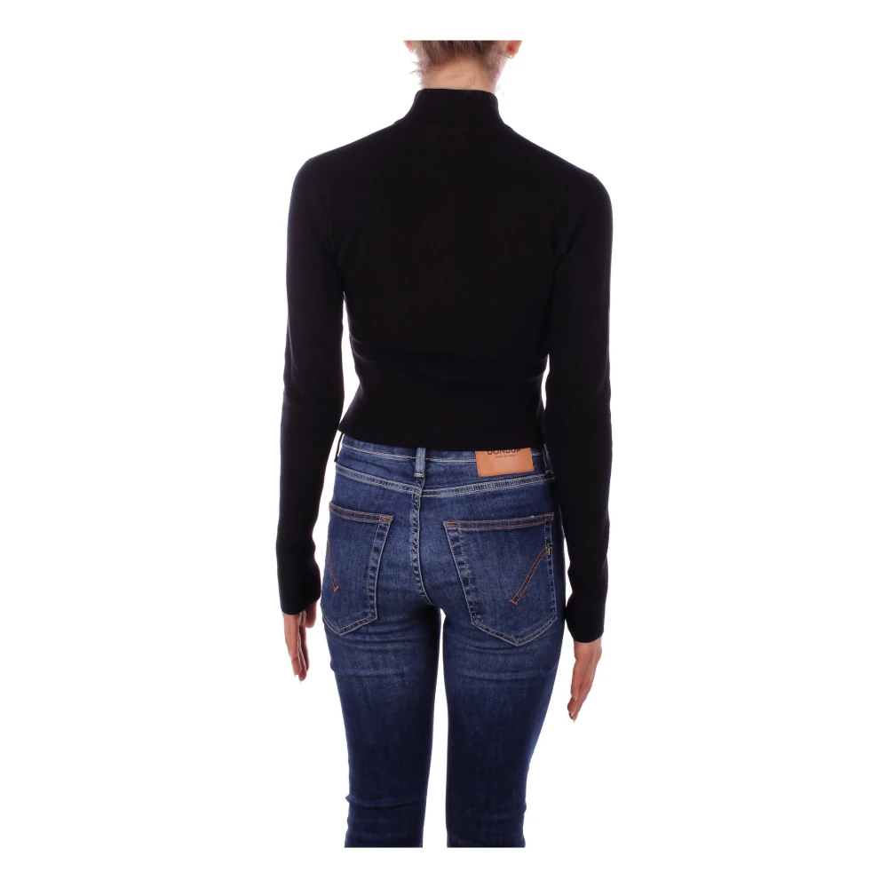 Dickies Zwarte Logo Front Zip Sweater Black Dames