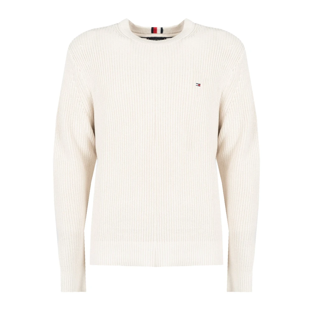 Tommy Hilfiger Klassisk Stickad Tröja Beige, Herr