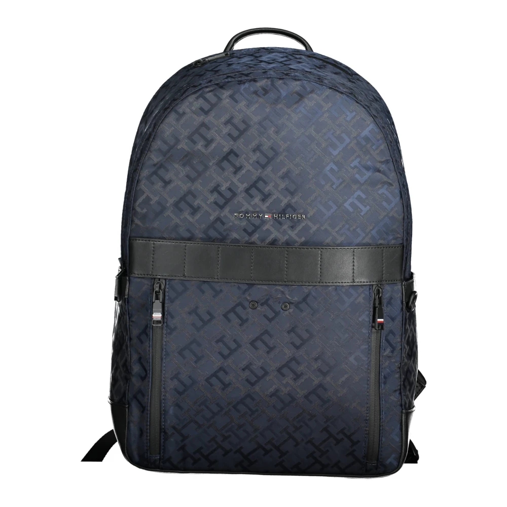 Tommy Hilfiger Men's Blue Backpack With Multiple Compartts