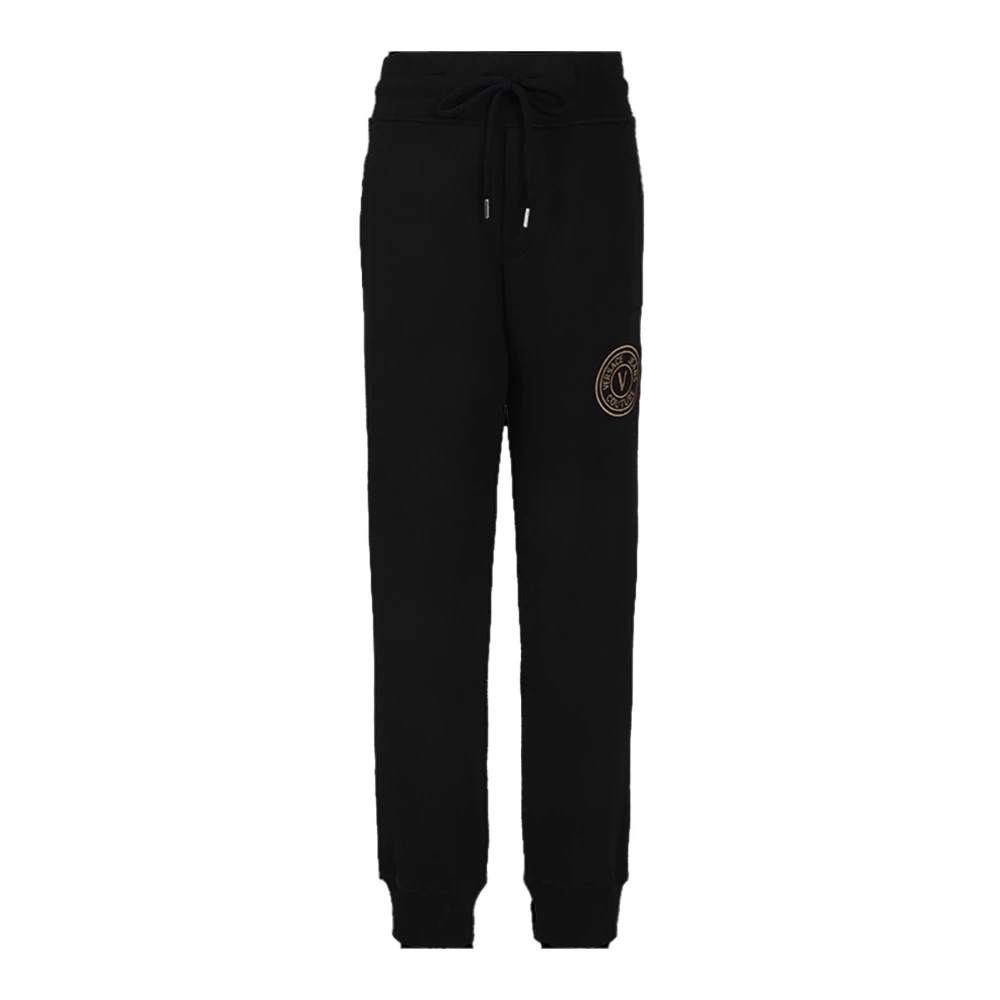Versace Jeans Couture Logo Joggingbroek Zwart Rechte Pasvorm Black Heren