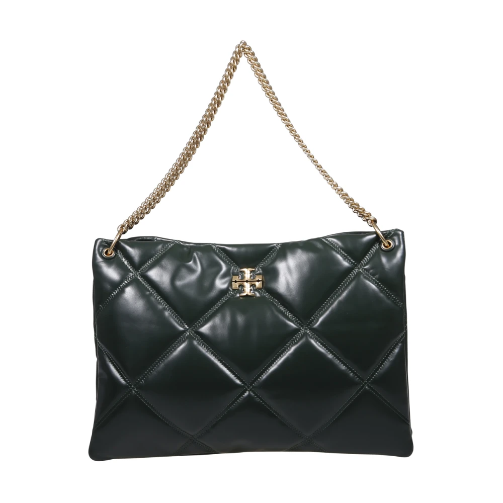 Tory Burch Diamantquiltad Hobo-väska med kontrastsöm Green, Dam