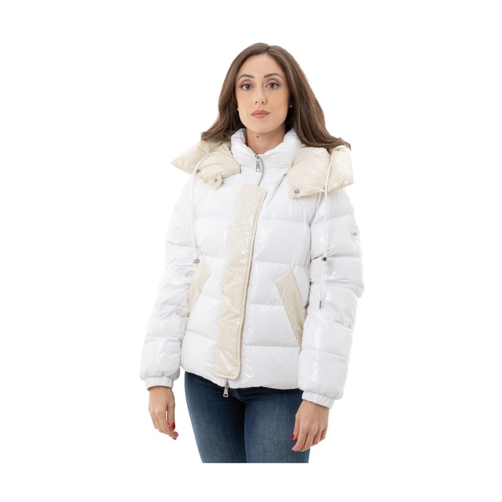Add , Down Jackets, Female, White, M, White Polyamide Down Jacket With Hood - Image 3