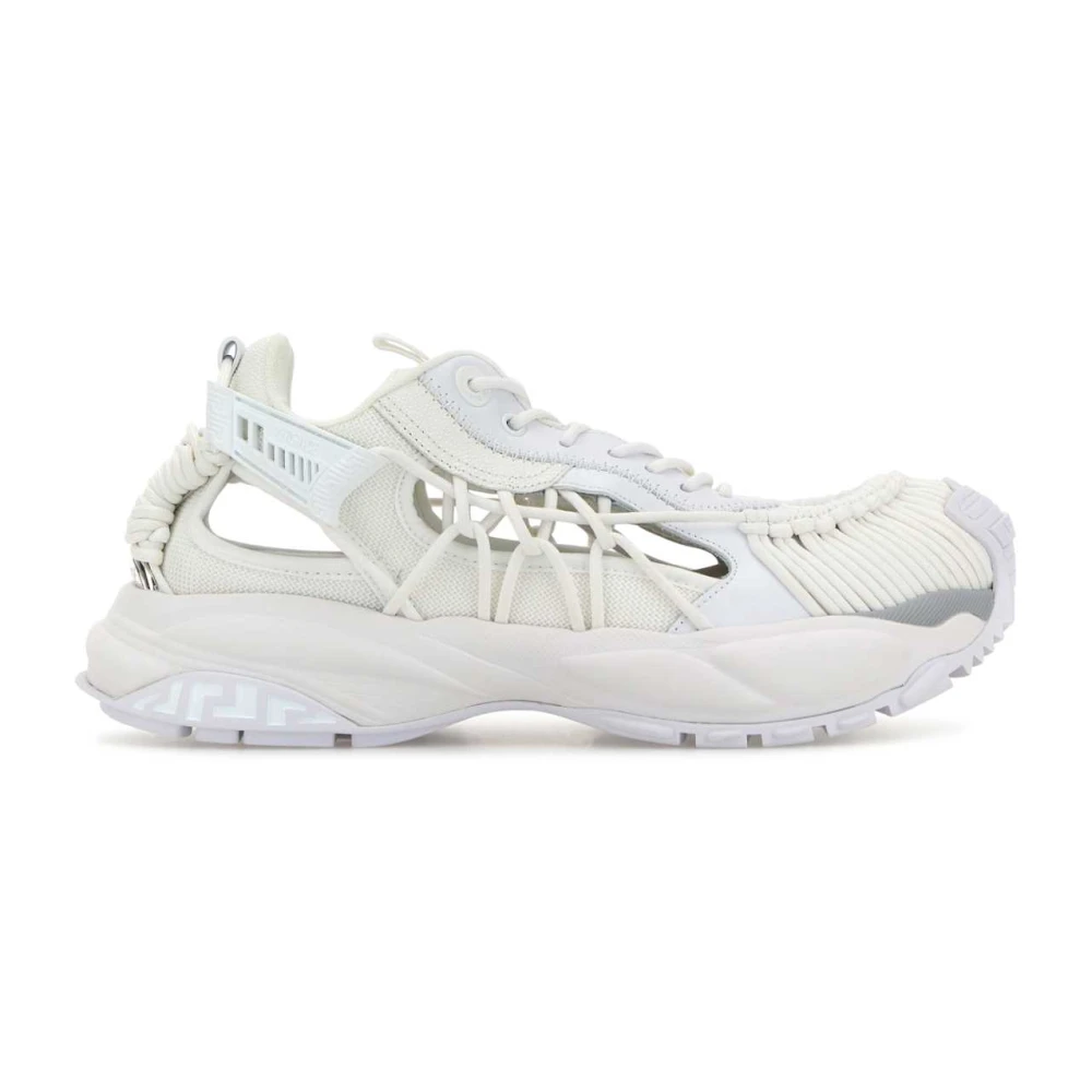 Versace Men's White Leather Trainers - Sneakers - 7 Uk - Shoes