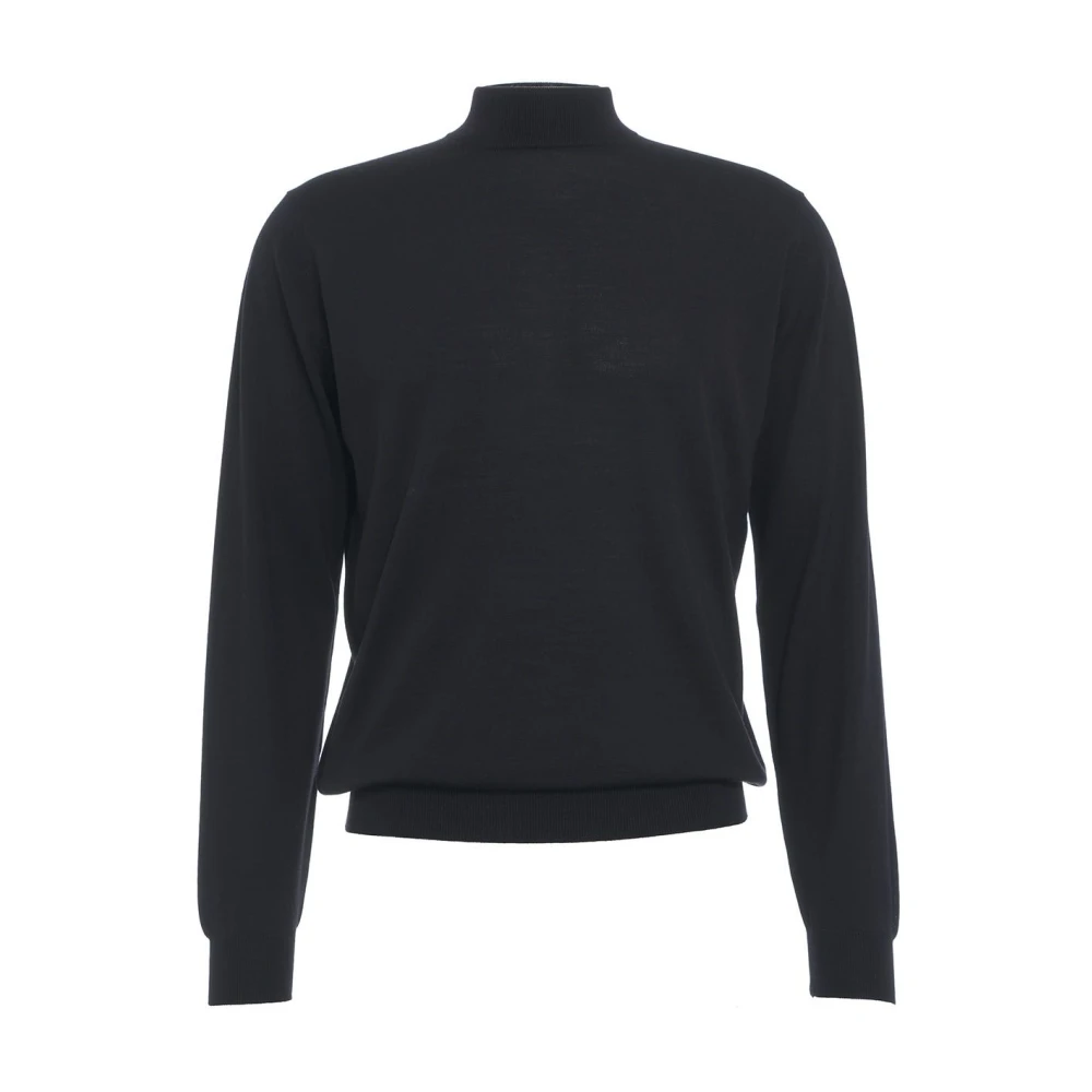 Gender Merino Gebreide Hoge Kraag Trui Blue Heren
