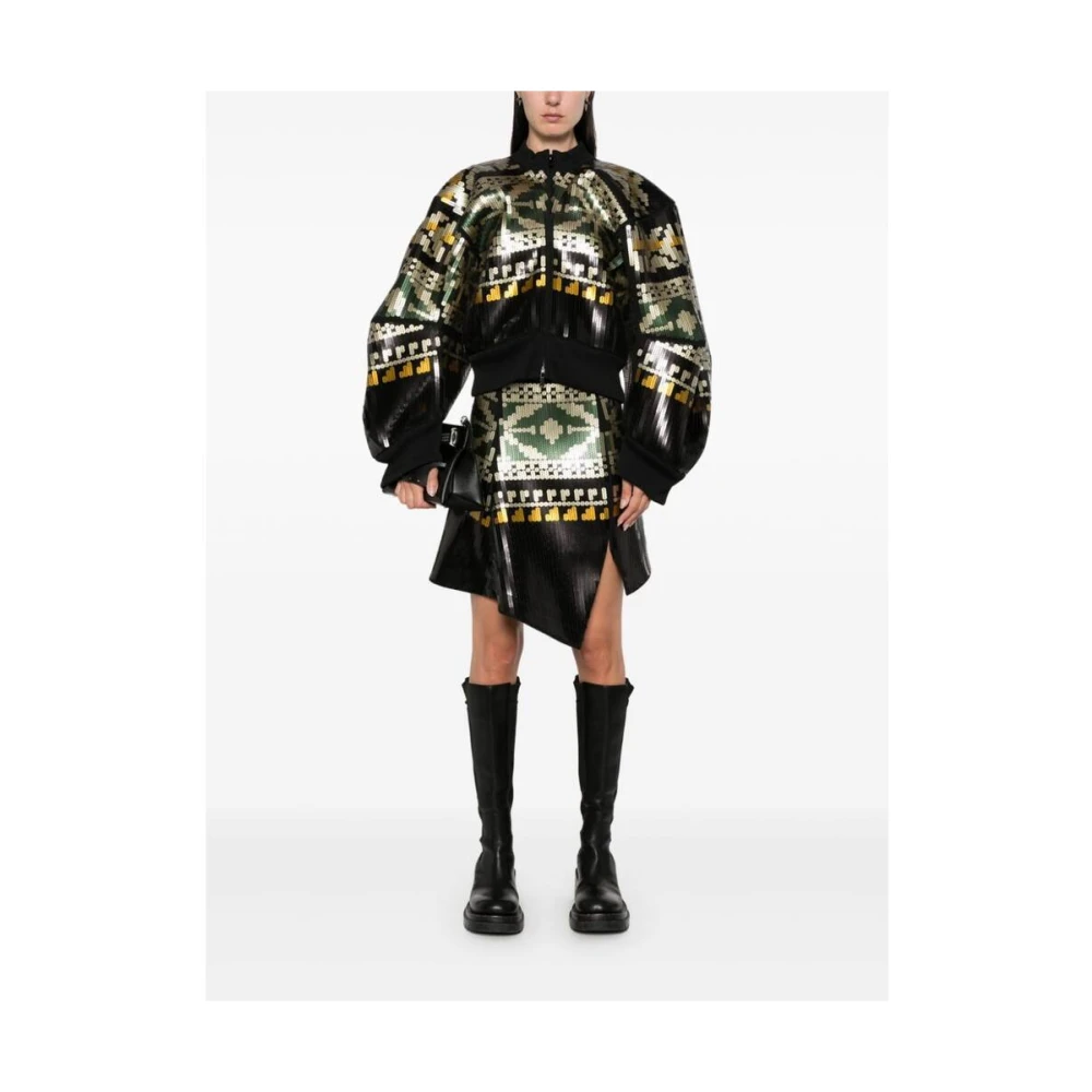Sacai Pailletversierde Ritssluiting Jas Multicolor Dames
