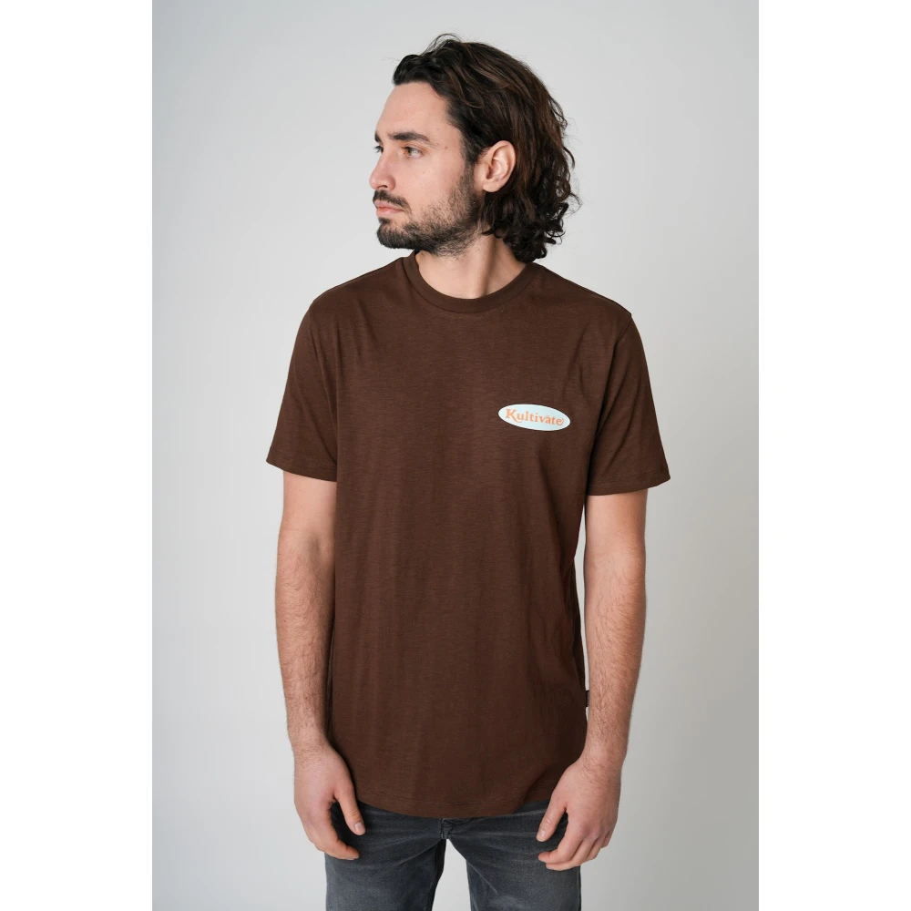 Kultivate Nomadic Biologisch Katoenen T-Shirt Brown Heren